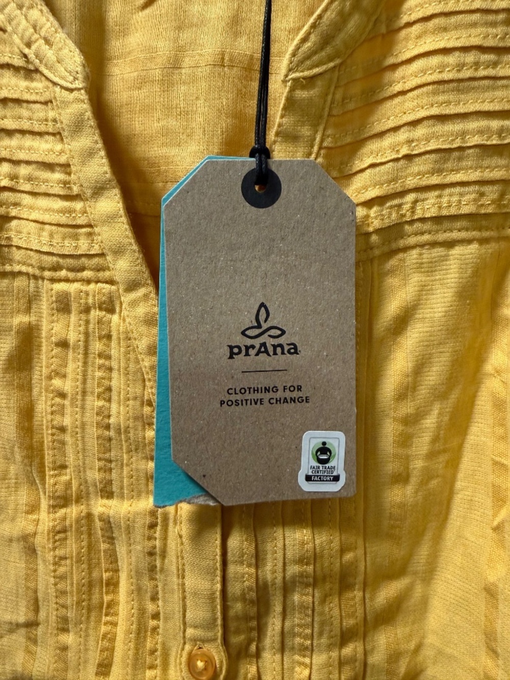 prAna Nieves Tank NWT Size Small Organic Cotton Sleeveless Top Yellow - Picture 5 of 7